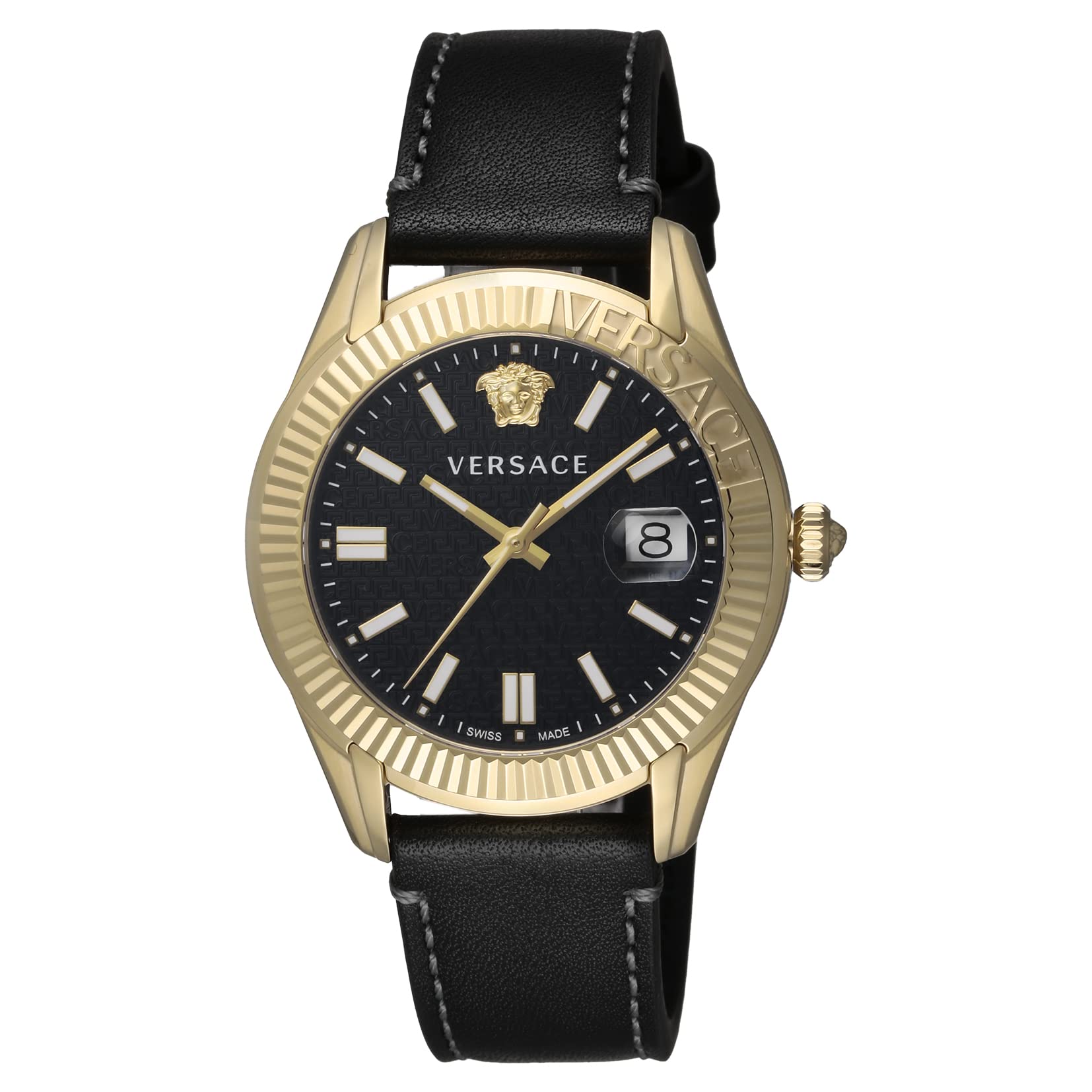 

Watch GRECA TIME Blue Dial Stainless Steel Sapphire Glass Quartz 41MM Swiss Watch VE3K00222 [Versace] Men s [Item] чорний