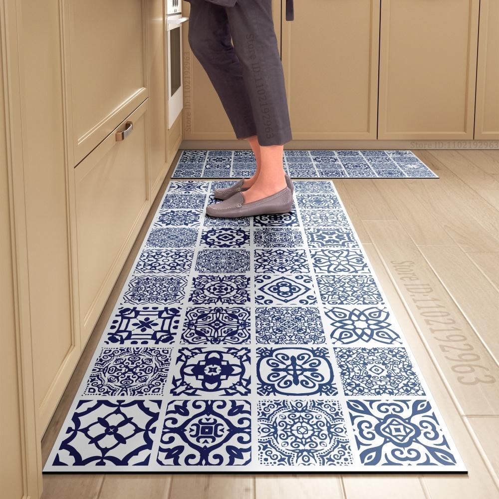 1PCS Kitchen Floor Mat Waterproof, Anti-skid, Anti-dirty Foot Mat Household Door Mat Crystal Velvet Long Strip Carpet Door Mats