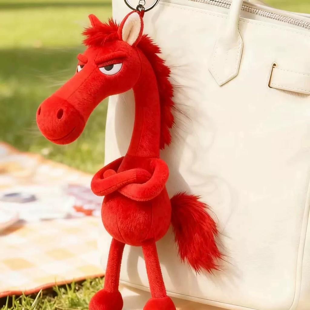 

Year Of The Horse Plush Ornament With Red And Black Fabric For New Year Celebration Gift RedHorse