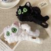 Korean Style Black Plush Cat Claw Hair Clip for Women - Autumn/Winter Cute Shark Hairpin Accessory