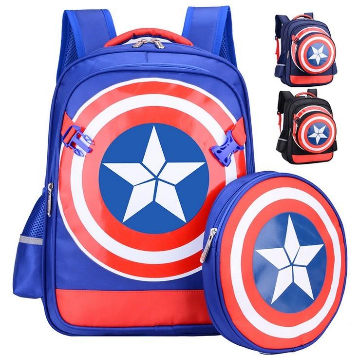 Captain Childrens America Backpack Shoulder Padding Multiple Compartment Storage