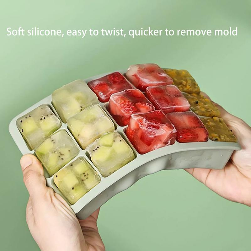 6/15 Grid Big Ice Tray Mold Giant Jumbo Large Food Grade Silicone Ice Cube Square Tray Mold Diy Ice Maker Ice Cube Tray With Lid