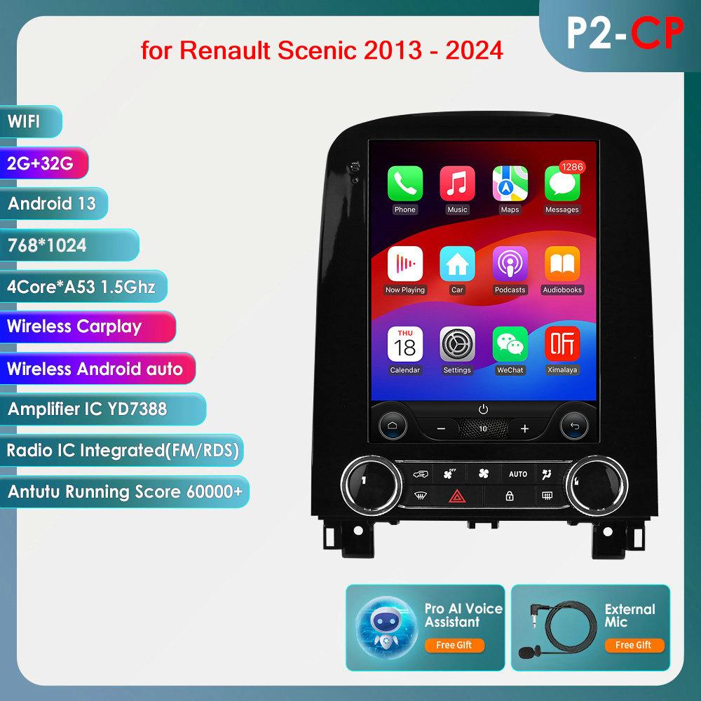 Hizpo 9,7 Tesla Stil Carplay 4G 2Din Android Autoradio für Renault Scenic 2013 - 2024 Multimedia Video Player GPS DSP Autoradio Intelligenter Bildschirm