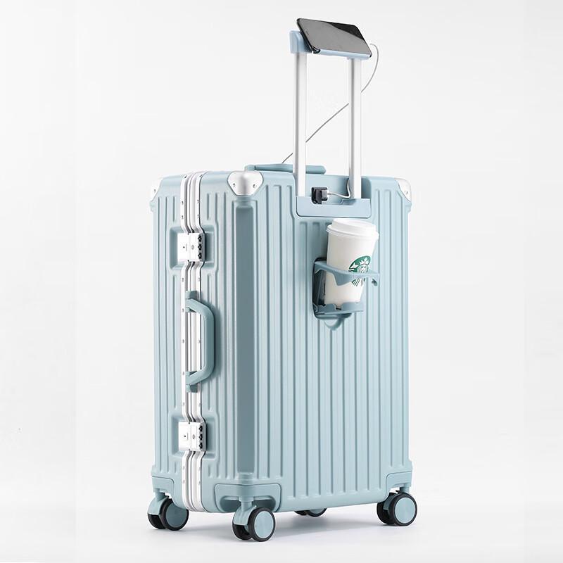 OEING Fashion Aluminum Frame Spinner Luggage 22-inch