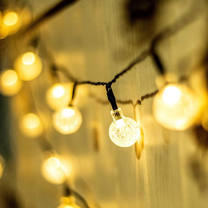Outdoor Globe Christmas Garden Light 23FT 50LED 8 Modes Waterproof Crystal Balls Starry Light Solar String Light