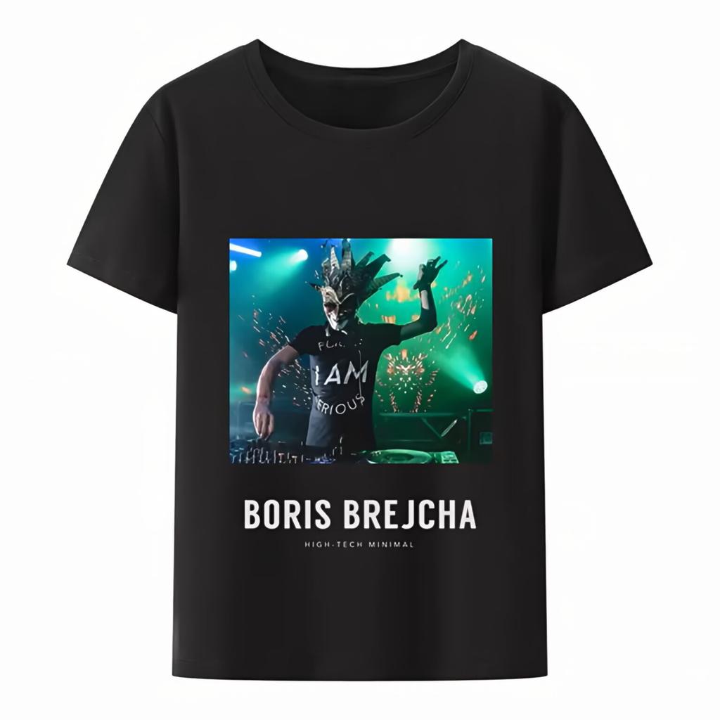 Lässiges Boris Brejcha DJ Masken T-Shirt Cooles Kurzes Herren Damen T-Shirt Männlich Hip-Hop Sommermode Hipster Ärmel Top