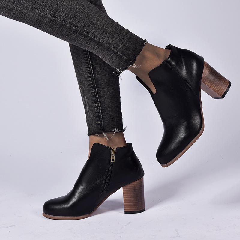 2022 Autumn Plus Size Round Toe Chunky Heel Fashion Pumps for Women