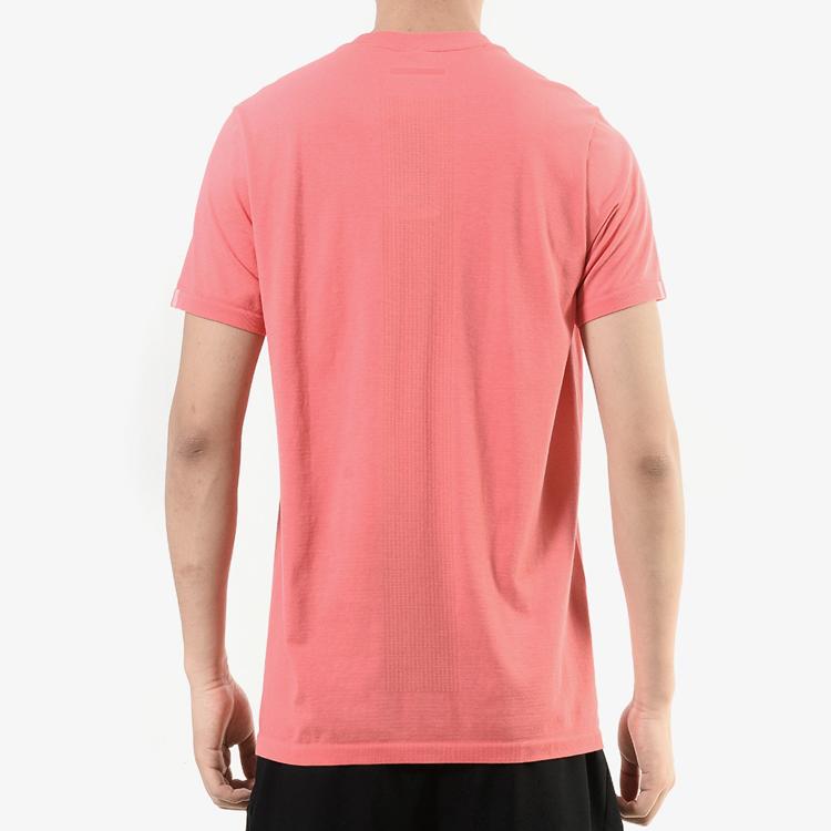 Adidas Logo Running Quick-Dry Loose Breathable Moisture-Wicking Crew Neck Short Sleeve T-Shirt Men Tops Prism-Pink DX2145