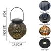 LED Outdoor Courtyard Solar Lights Garden Balcony Terrace Decorative Landscape Hollow Iron Art Projector Lamp Ornament Pendant