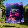 1pc Tiger Floral Fantasy Outdoor Flannel Blanket Soft All Season Polyester Throw , Perfect for Picnics & Travel , Picnic Accessory