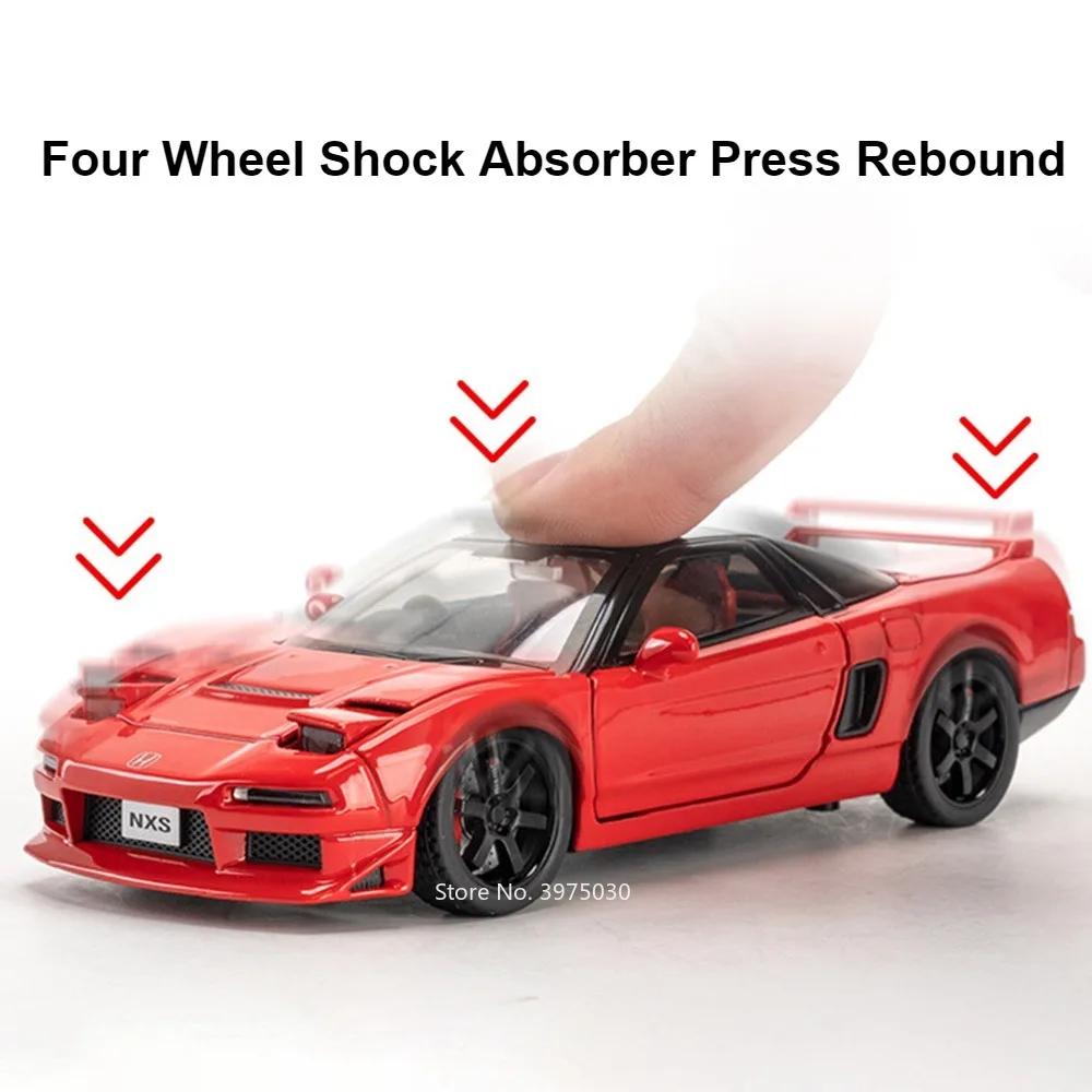 1:32 Honda NSX Models Cars Toy 5 Doors Opened Miniature Vehicles with Light Music Pull Back Toy Car Children's Educational Toys ahn256