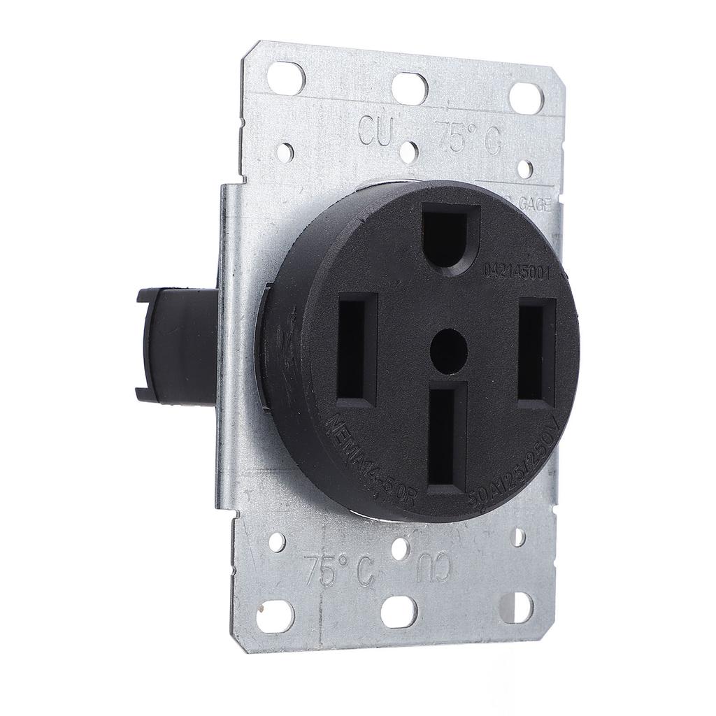 50A Recessed Power Outlet 4 Prong Grounded Flush Mount Receptacle for Camping Car Travel Generator