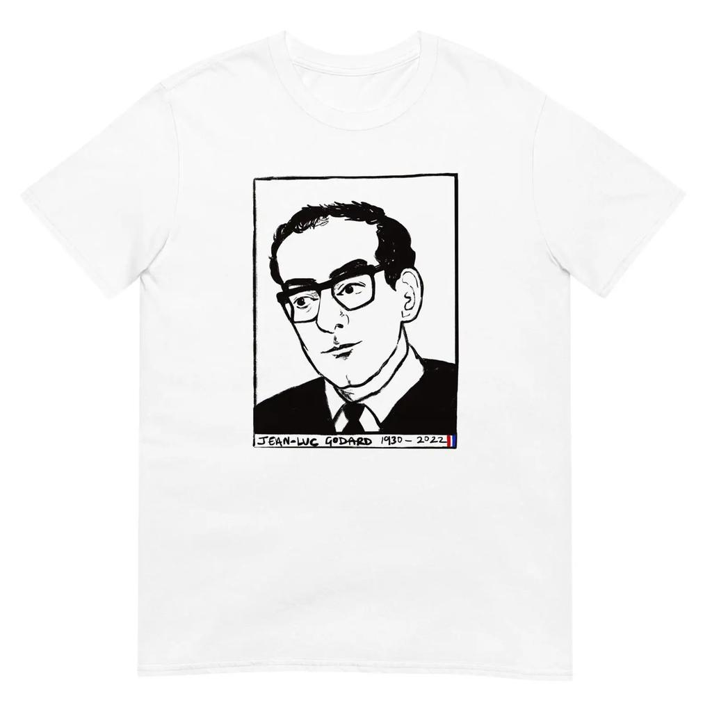 Jean Luc Godard T Shirt White Grey Vintage Designer Clothes Slightly Top For Everyday Wear Versatile Breathable Homme