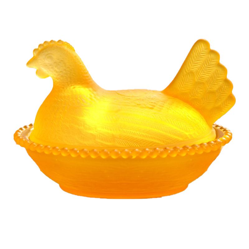 Henne im Nest Glasschale, Kristallgläser Bonboniere mit Deckel Hühnerförmige Hühner Obstschale Dessert Snacks Teller Retro Schale Glas