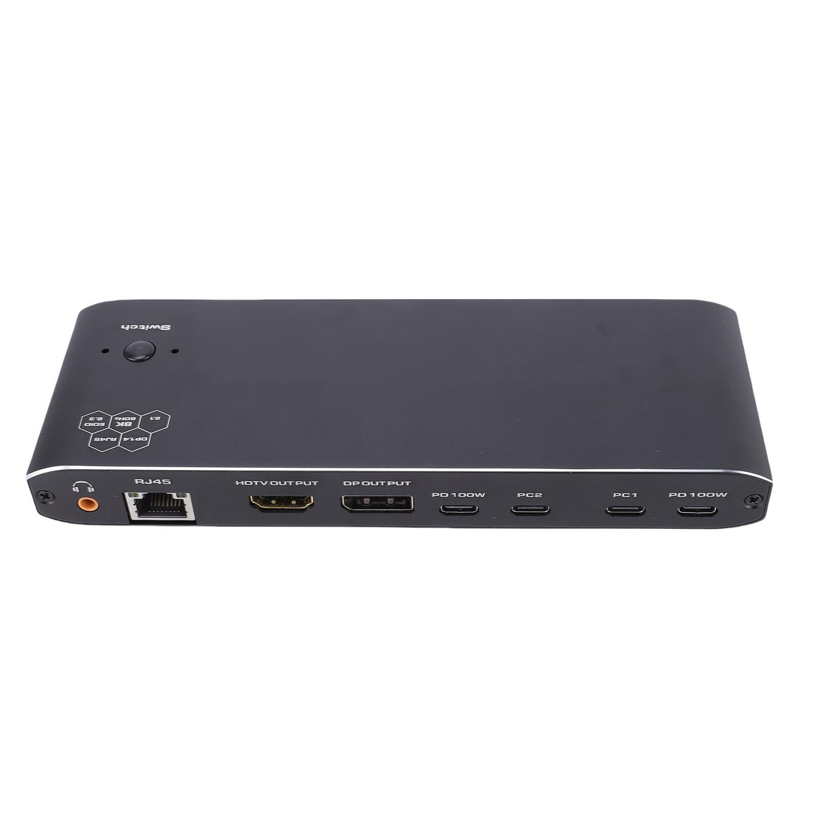 

Type C KVM Switcher for 2 Laptops Share 1 Screen Docking Station 100W RJ45 Port Extended Display
