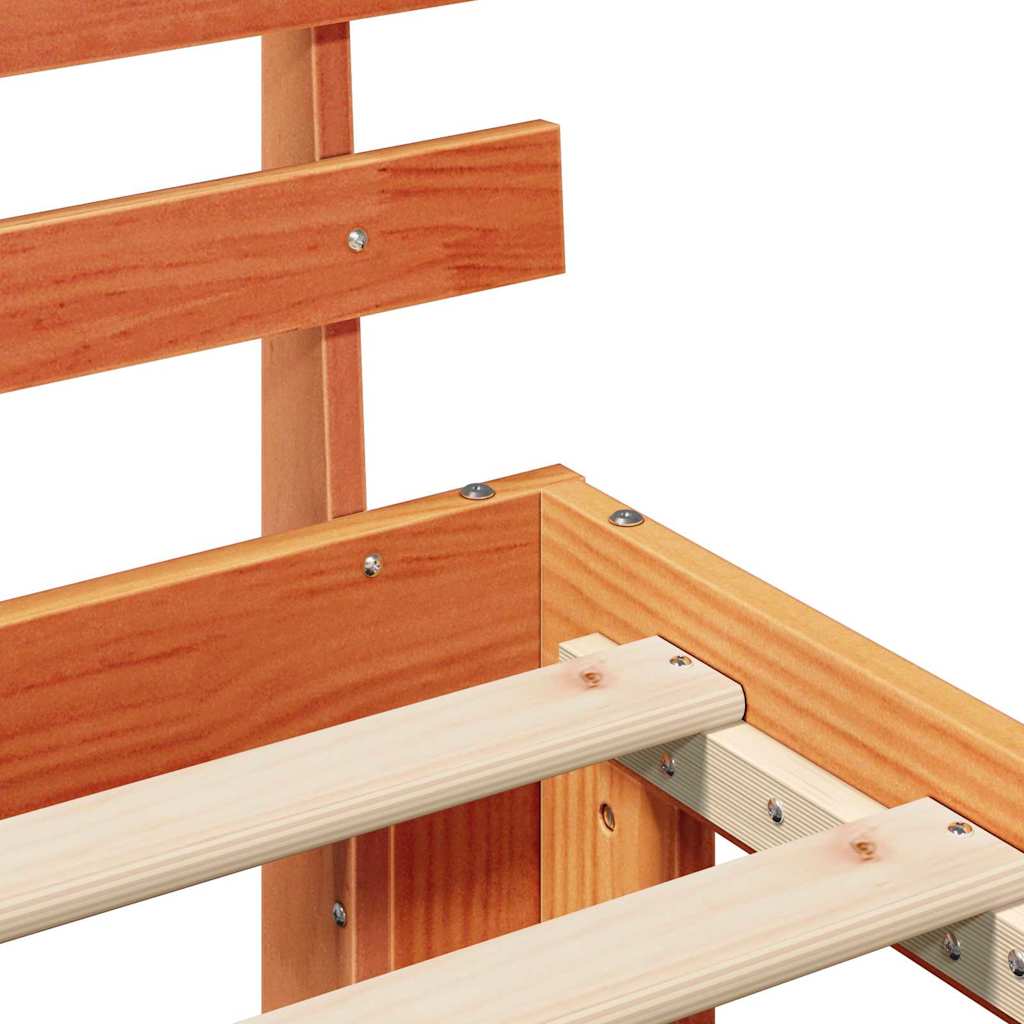Bed Frame Wax Brown 80 x 200 cm Solid Pine Wood
