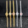 Ladies Gold Plated Watch Women Bracelet Quartz Wristwatch Girl Analog Feminino Relojes Hour Luxury Watches Elegant Casual Clock