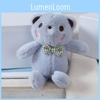 Grid Bow Tie Teddy Bear Plush Toy  Soft Fill Doll Backpack Keychain Holiday Gift