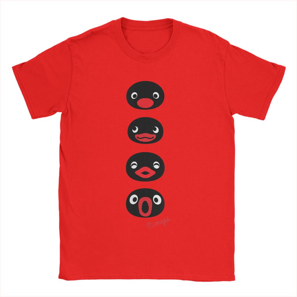 Amazing Pingu Faces of Pingu T-Shirt for Men O Neck Pure Cotton T Shirt Short Sleeve Tees Summer Tops