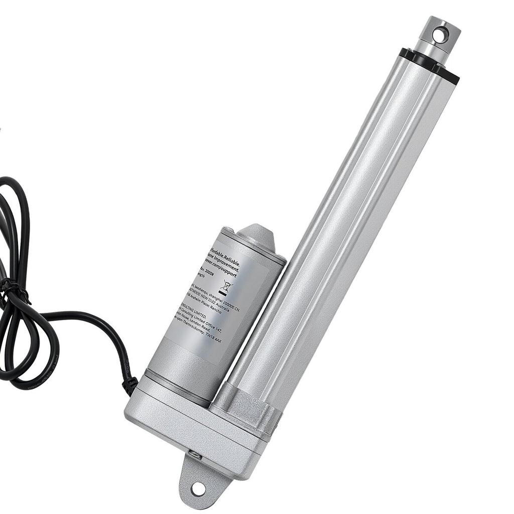 12V Linear Actuator, 152.4mm Stroke IP65 Waterproof Linear Actuator, 3000N 5mm/s Motion Actuators with Mounting Brackets for Solar Trackers,