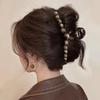 Medium Pearl Claw Clip for Thin Hair - Elegant Hairpin for Updos and Headwear