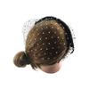 Black Mesh Bow Headband Bowknot Rhinestone Headband Cute Bride Veil Hair Hoop  Daily
