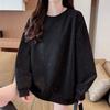 Navava Women Casual Pearl Round Neck Long Sleeve Sweatshirt Nt3068