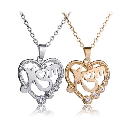 Heart Shaped Crystal Pendant Necklace Jewelry Mother's Day Gift For Mom