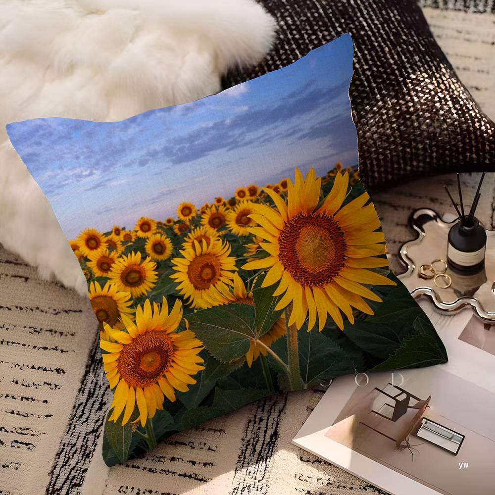 Sunflower Cushion Cover Pillow Cover Decor Pillowcase Printed Cushion Case For Couch