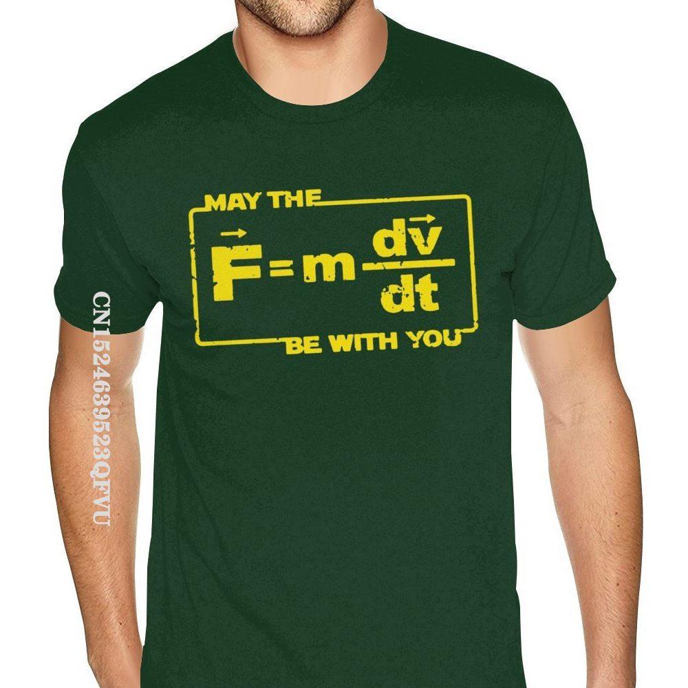 Oversized May The Force Star Equation Funny Space Physics Humor Wars T Shirt Homme Simple Design Gothic Style Anime Tshirt