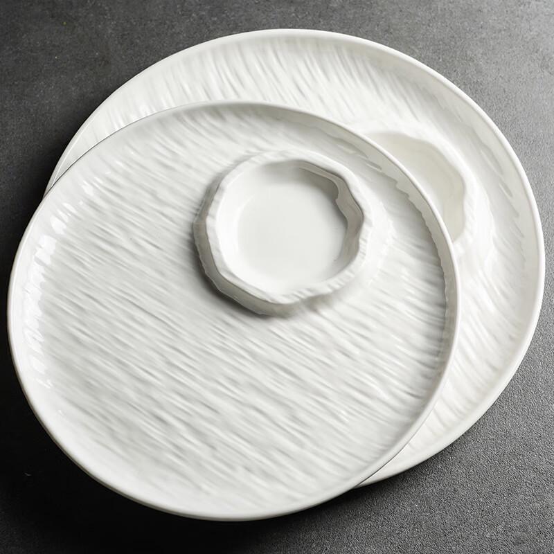Ceramic Dumpling & Serving Plate with Vinegar Dish