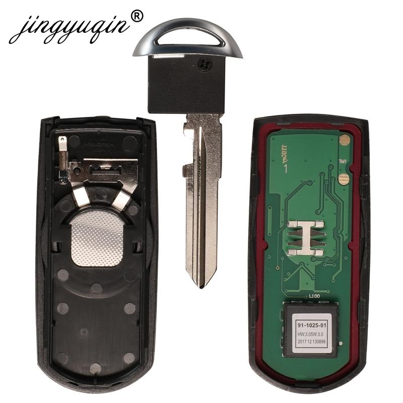 Jingyuqin 433Mhz ID49 2/3 Buttons Smart Key Fit for MAZDA CX-3 Axela CX-5 Atenza Model SKE13E-01 SKE13E-02 Car Remote Control