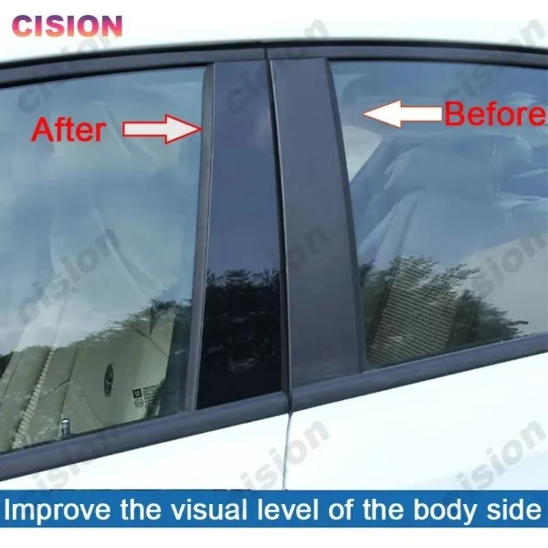 Glossy Piano Black Car Door Window Center Middle Column B C Pillar Post Cover Trim Sticker For Chery Tiggo 8 Pro Plus 2018-2024