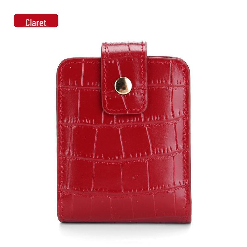 Compact Crocodile Pattern PU Leather Coin and Makeup Bag with Mirror