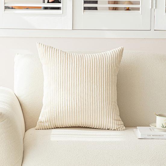 Plysj Putetrekk Stripete Tekstur Ensfarget Sofadekorasjon Putetrekk Living