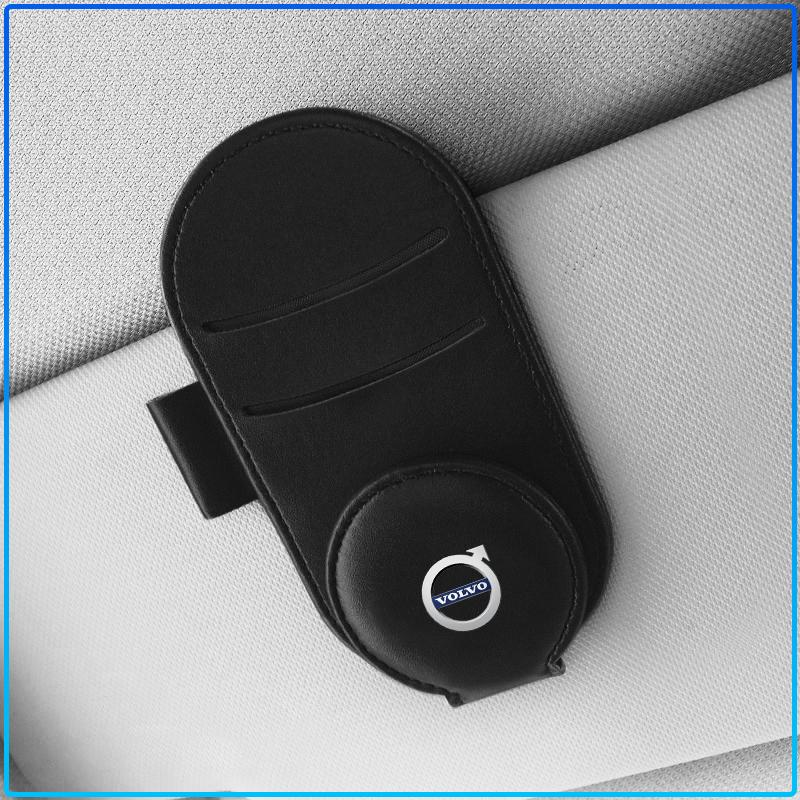 Leather Car Glasses Clip Sun Visor Multi-function Sunglasses Clip Car Styling For Volvo XC60 XC90 S60 S80 S40 V40 V60 V70 V50 XC70