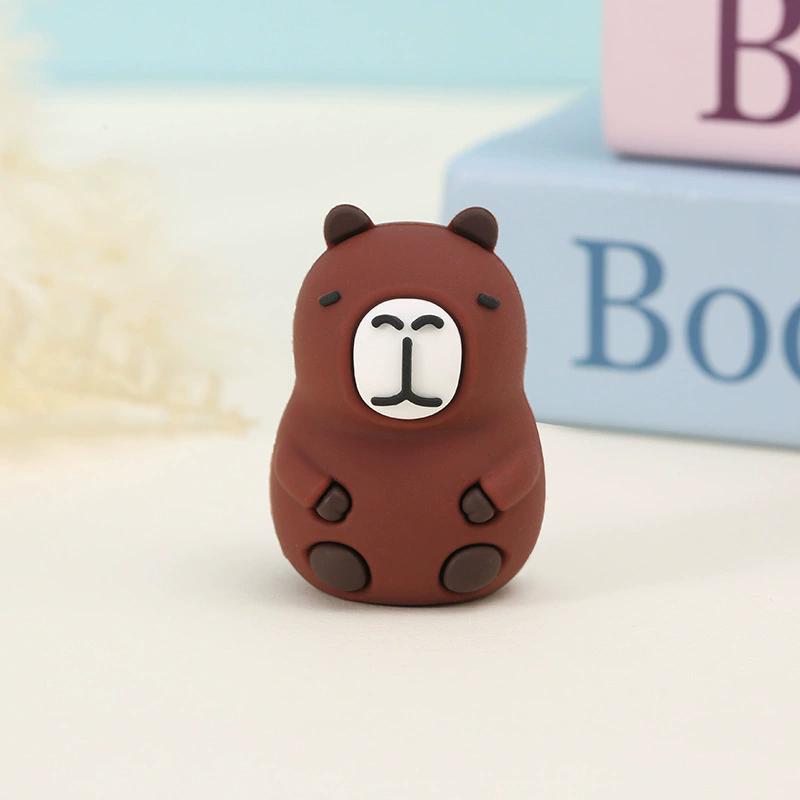 Capybara Pencil Sharpener Cartoon PVC Pencil Sharpener Flexible Portable Students Stationery Supplies Teacher Rewards Gift