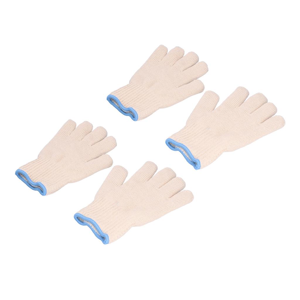 2 Pairs Thermal Insulated Gloves 300 Celsius  Heat Resistant Non Slip Anti Scalding Mitts for BBQ Oven