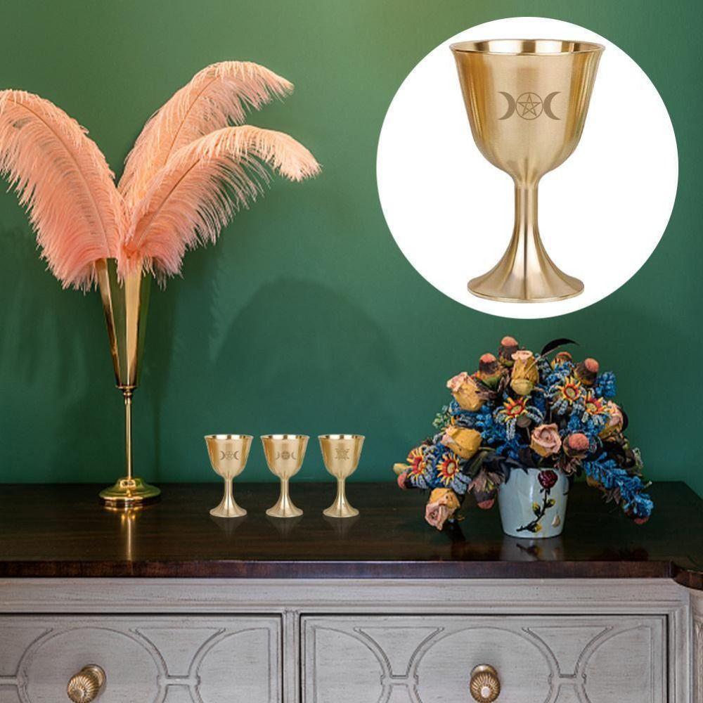 

Пентаграмма, трехфазный лунный кубок, домашний декор, бокал для вина, изысканный водный элемент, церемониальный кубок