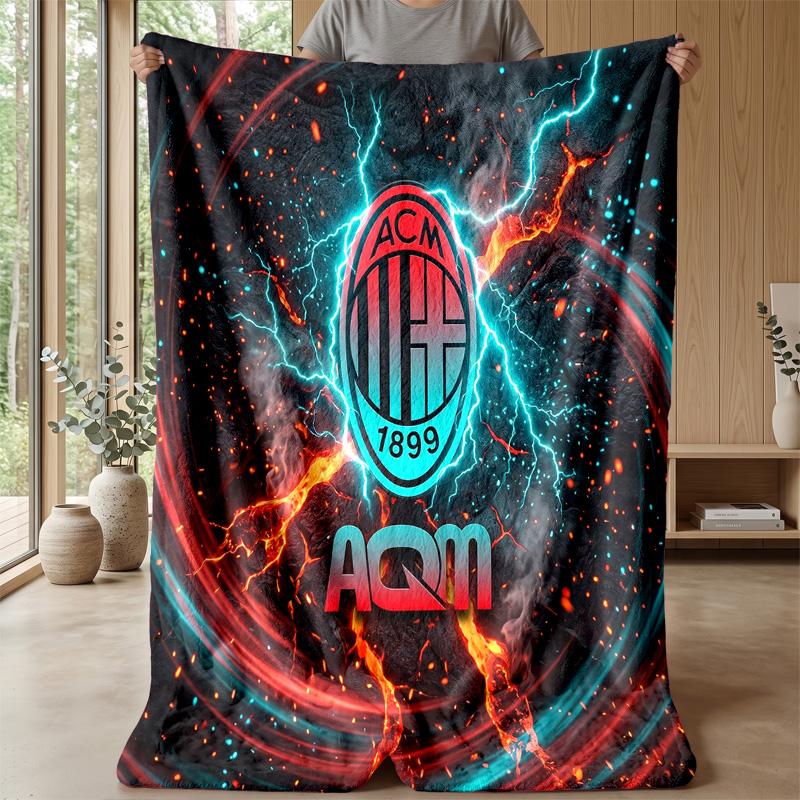 AC Milan Theme blanket Soft Flannel Blanket Plush Throw Blanket Cozy Sofa Bed Blanket for Home Decor