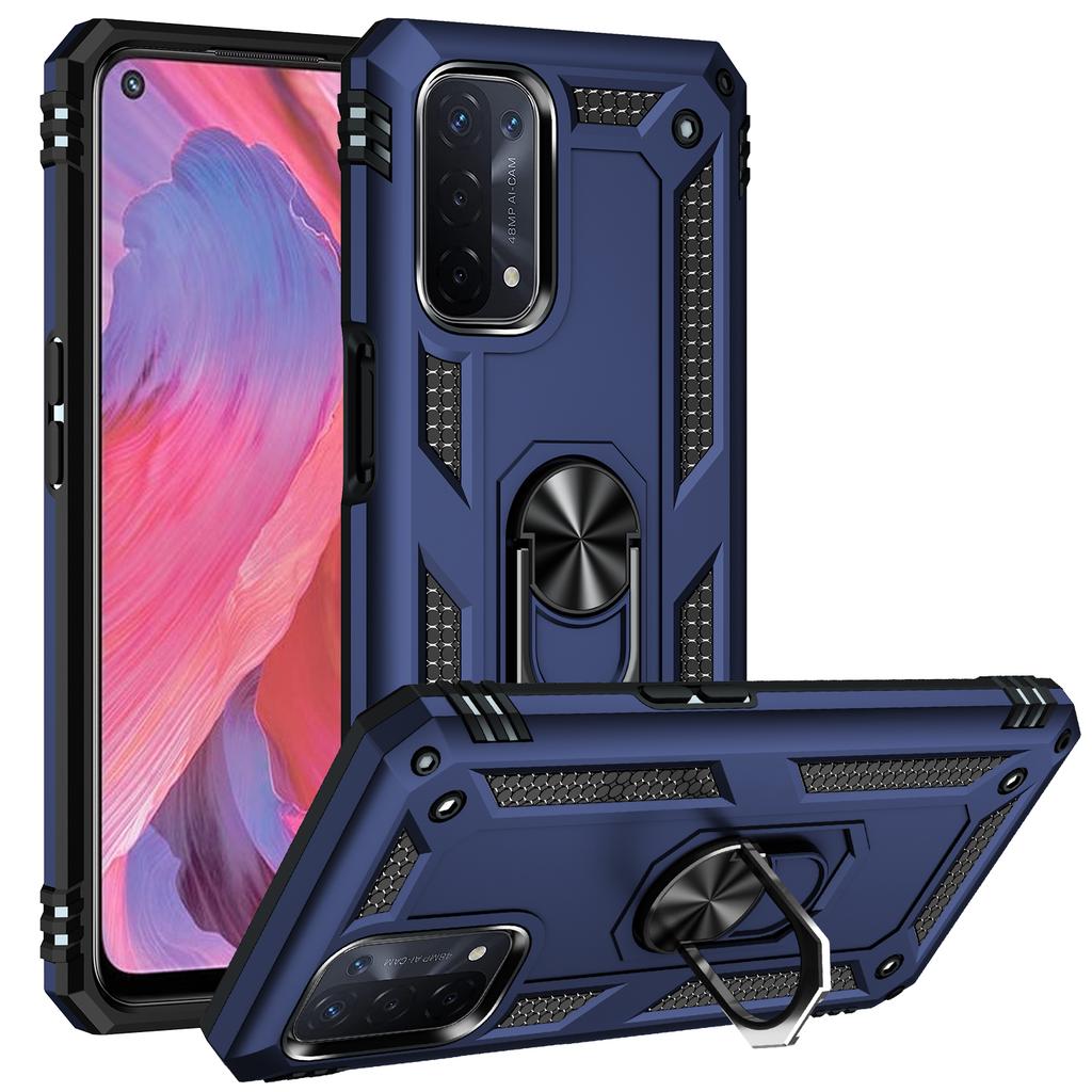 Luxury Armor Shockproof Case for OPPO A16 A16S A32 A72 A52 A53 A54 A55 A74 A5 A3S A5S A7 Reno 6 5Z Metal Ring Holder Phone Cover