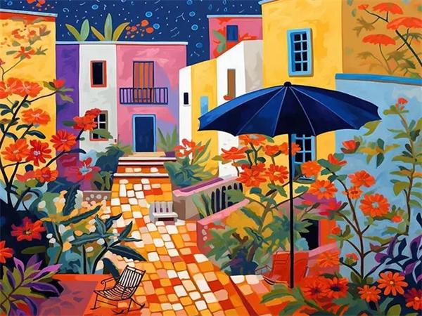 5D Diy Diamond Painting Mosaic Door House Full Square Round Embroidery Landscape Building Mosaic Home Decor