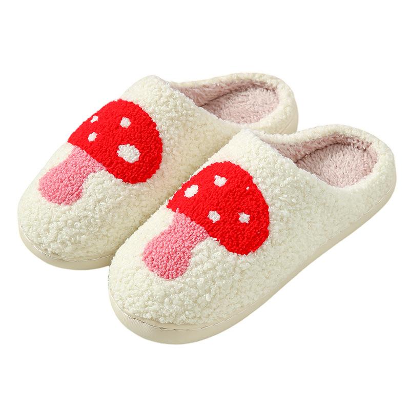 Cotton Slippers Autumn and Winter Cute Strawberry Indoor Home Couple Soft Sole Warm Plush Bag Head Shoes