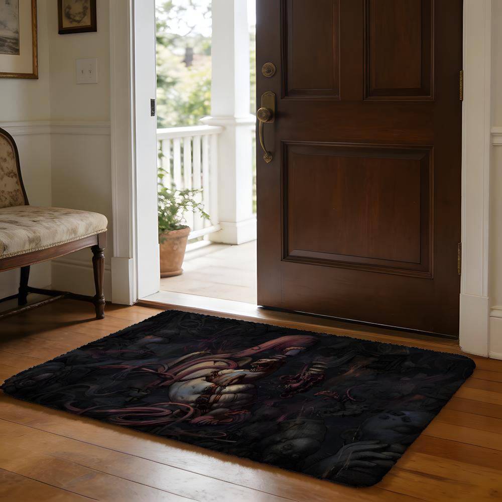DDisco EElysium Video Game Floor Mat Soft Flannel Absorbent Mat Non-Slip Rug Home Bedroom Bathroom
