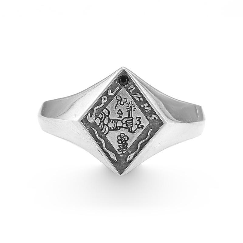 

Yintai Fei Retro Ray of Hope Open Ring – Thai Silver Torch Design for Men Adjustable Opening