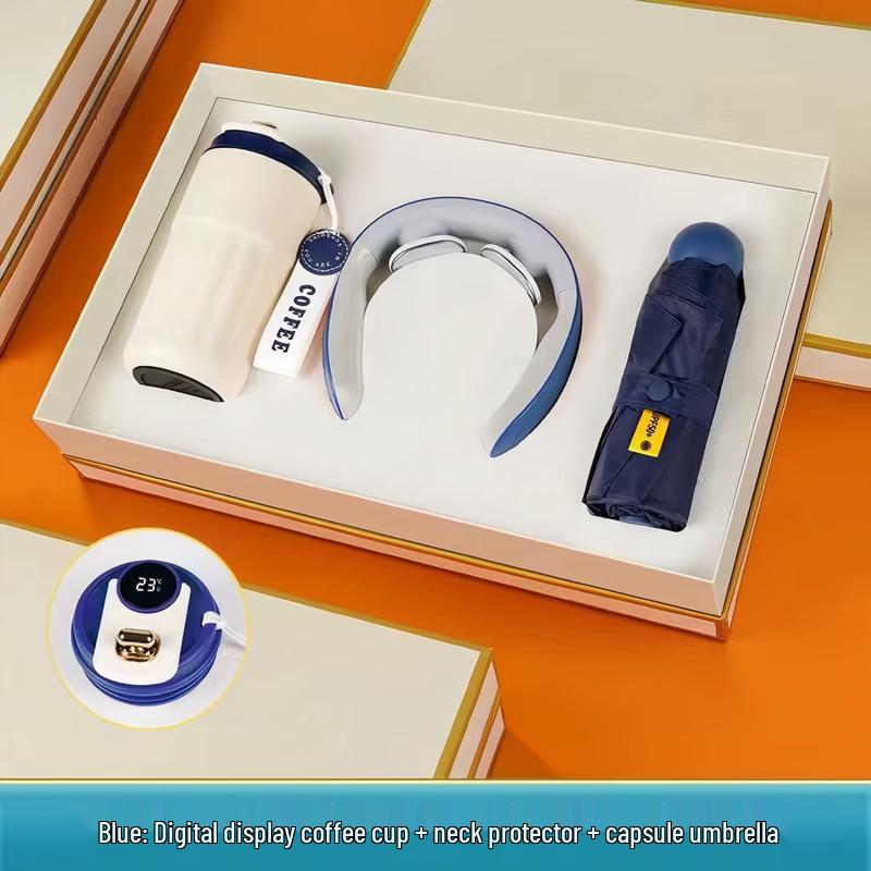 COSTA Business Gift Set with Coffee Cup, Umbrella, and Neck Massager