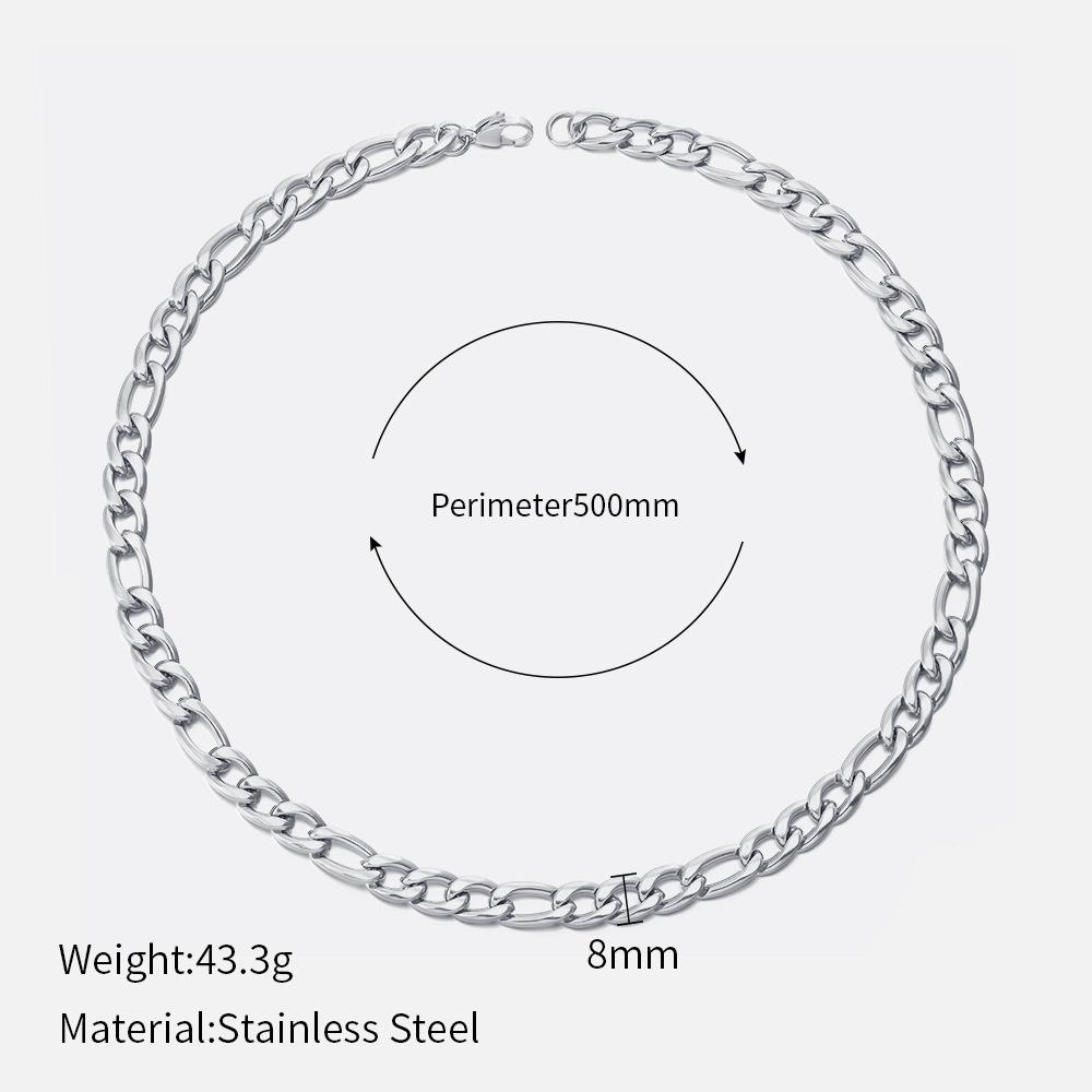 European and American Fashion Niche Design Stainless Steel Necklace Popular Real Gold Electroplated Cuban Chain Women's Necklace