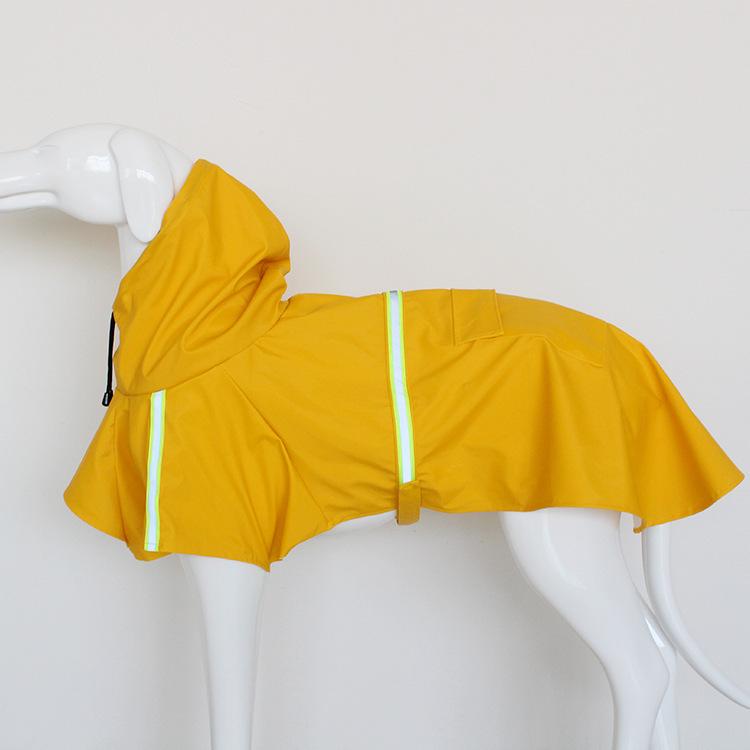 Large Dog Hooded Raincoat with Reflective Strips - Windproof & Waterproof
