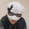 New Style Pure Handmade Crochet Pattern Short Rabbit Ear Hood, Fashionable and Personalized Adult Hat