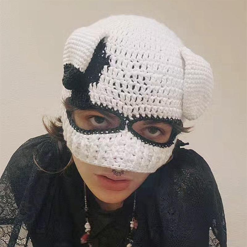 New Style Pure Handmade Crochet Pattern Short Rabbit Ear Hood, Fashionable and Personalized Adult Hat